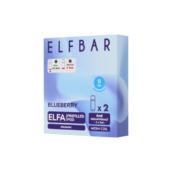 Elf Bar Elfa - (ohne Nikotin) Prefilled Pod Blueberry 0mg - Mein Shop