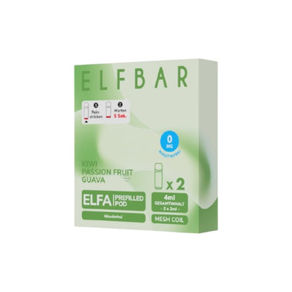 Elf Bar Elfa - (ohne Nikotin) Prefilled Pod Kiwi Passion Fruit Guava 0mg - Mein Shop